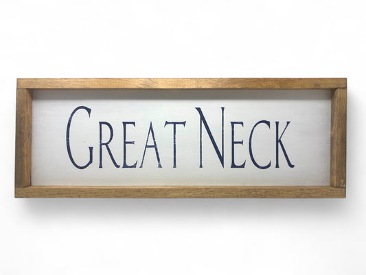 Great Neck Hand-Painted Wooden Sign
