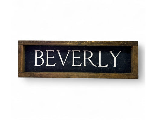 Beverly Hand-Painted Wooden Sign, Slim