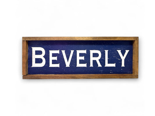 Beverly Hand-Painted Wooden Sign