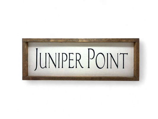 Juniper Point Hand-Painted Wooden Sign