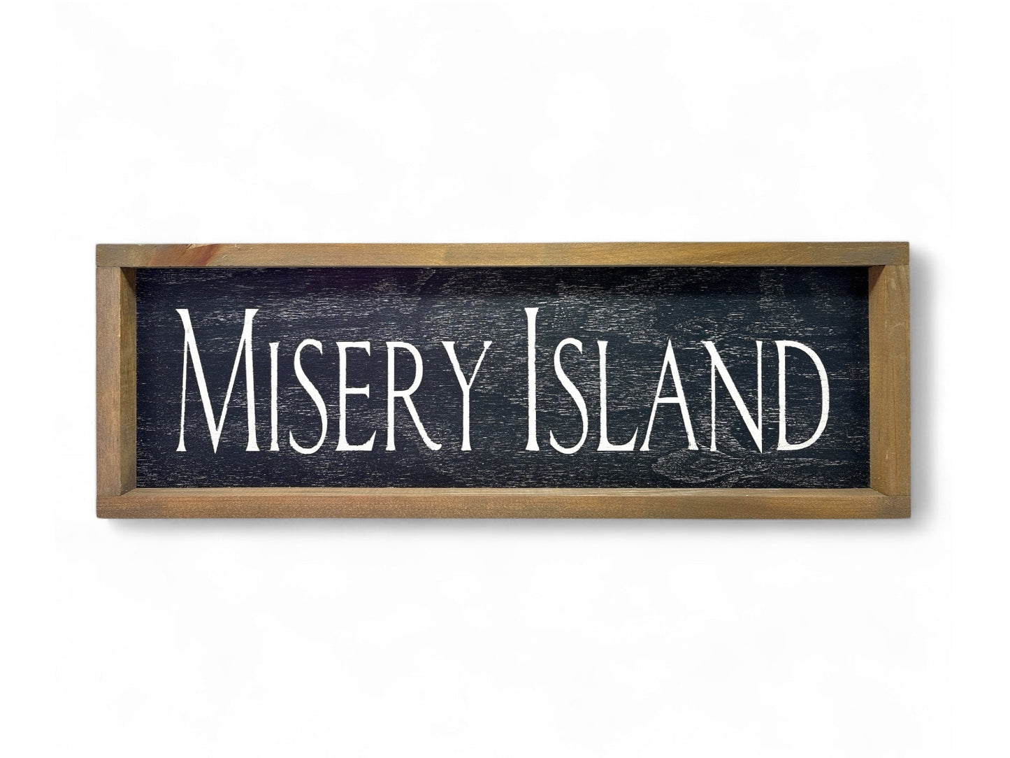 Misery Island Hand-Painted Wooden Sign | Coastal Artisan Decor