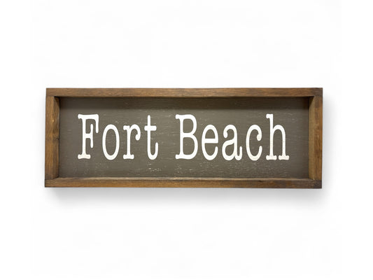 Fort Beach Hand-Painted Wooden Sign