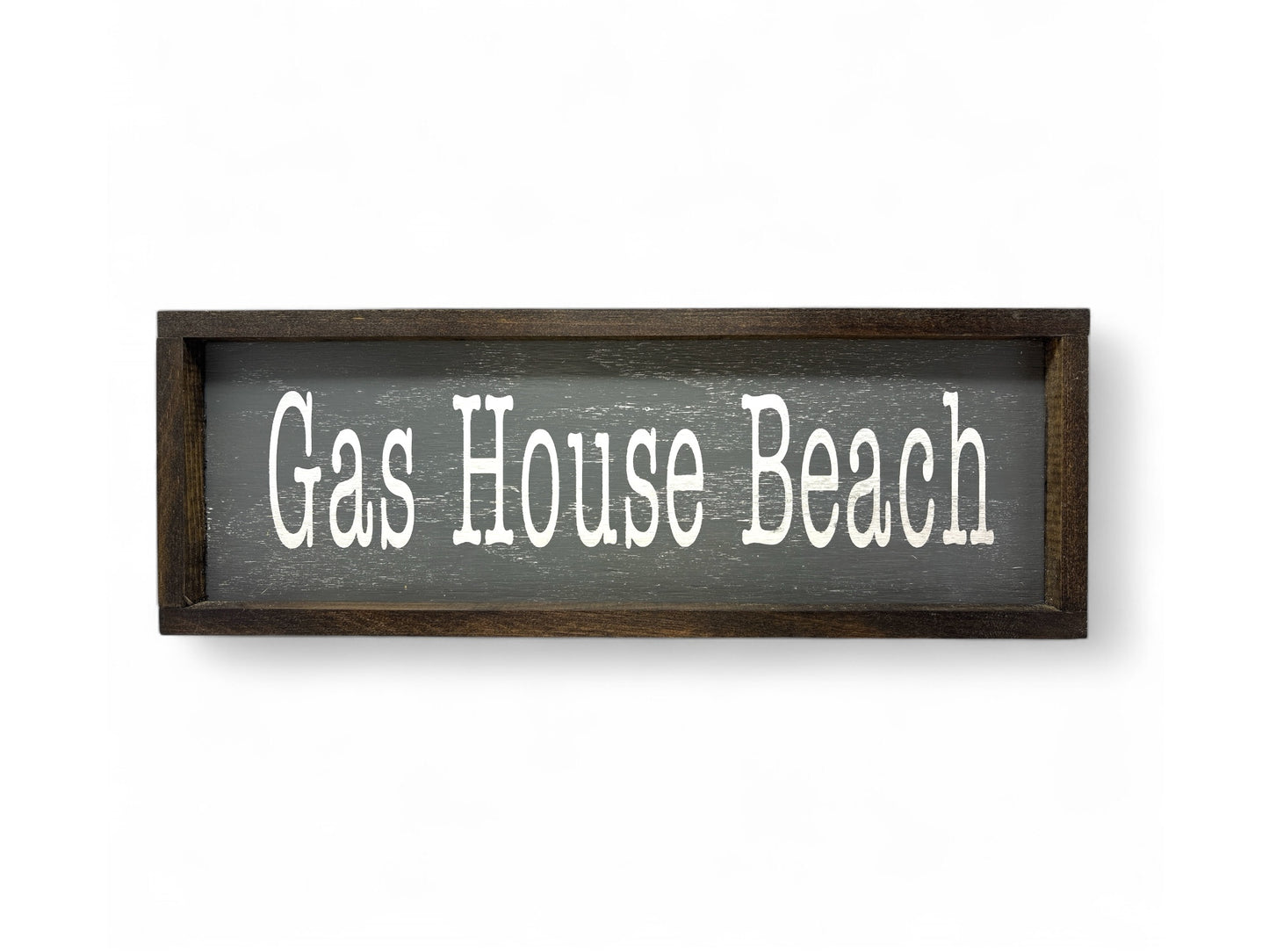 Gas House Beach Hand-Painted Wooden Sign