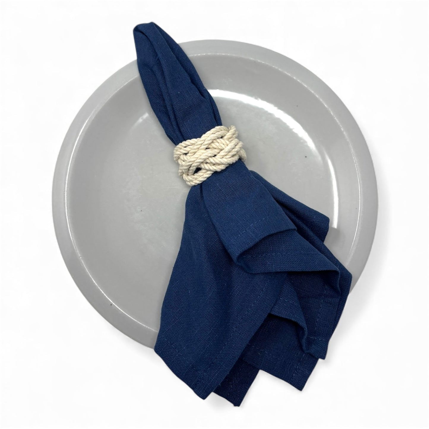 Handcrafted Rope Napkin Rings, Set of 4