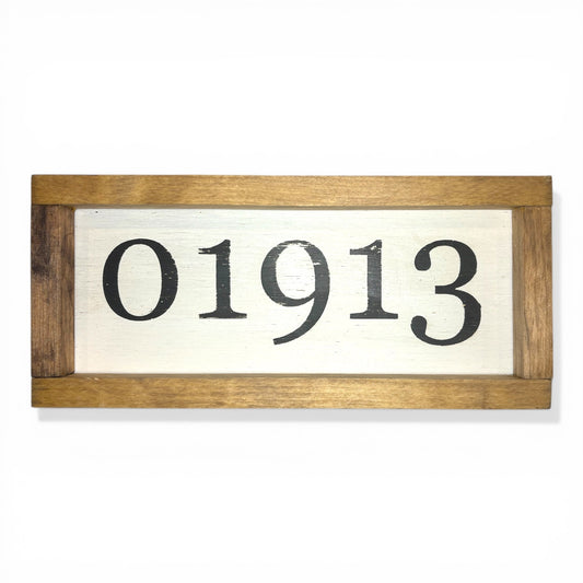 01913 Hand-Painted Zip Code Sign | Amesbury MA | Coastal Artisan Decor