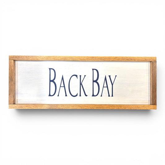 Back Bay Hand-Painted Wooden Sign | Coastal Artisan Decor
