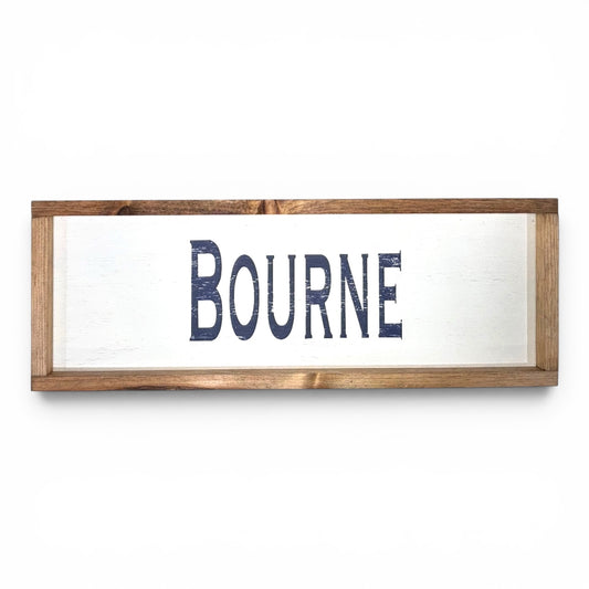 Bourne Hand-Painted Wooden Sign | Coastal Artisan Decor
