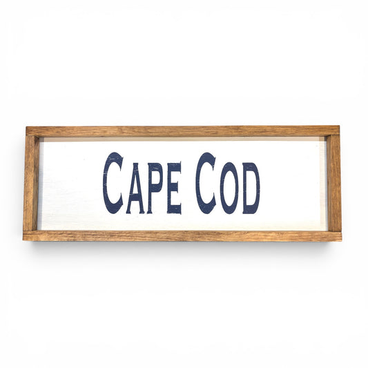 Cape Cod Hand-Painted Wooden Sign | Coastal Artisan Decor