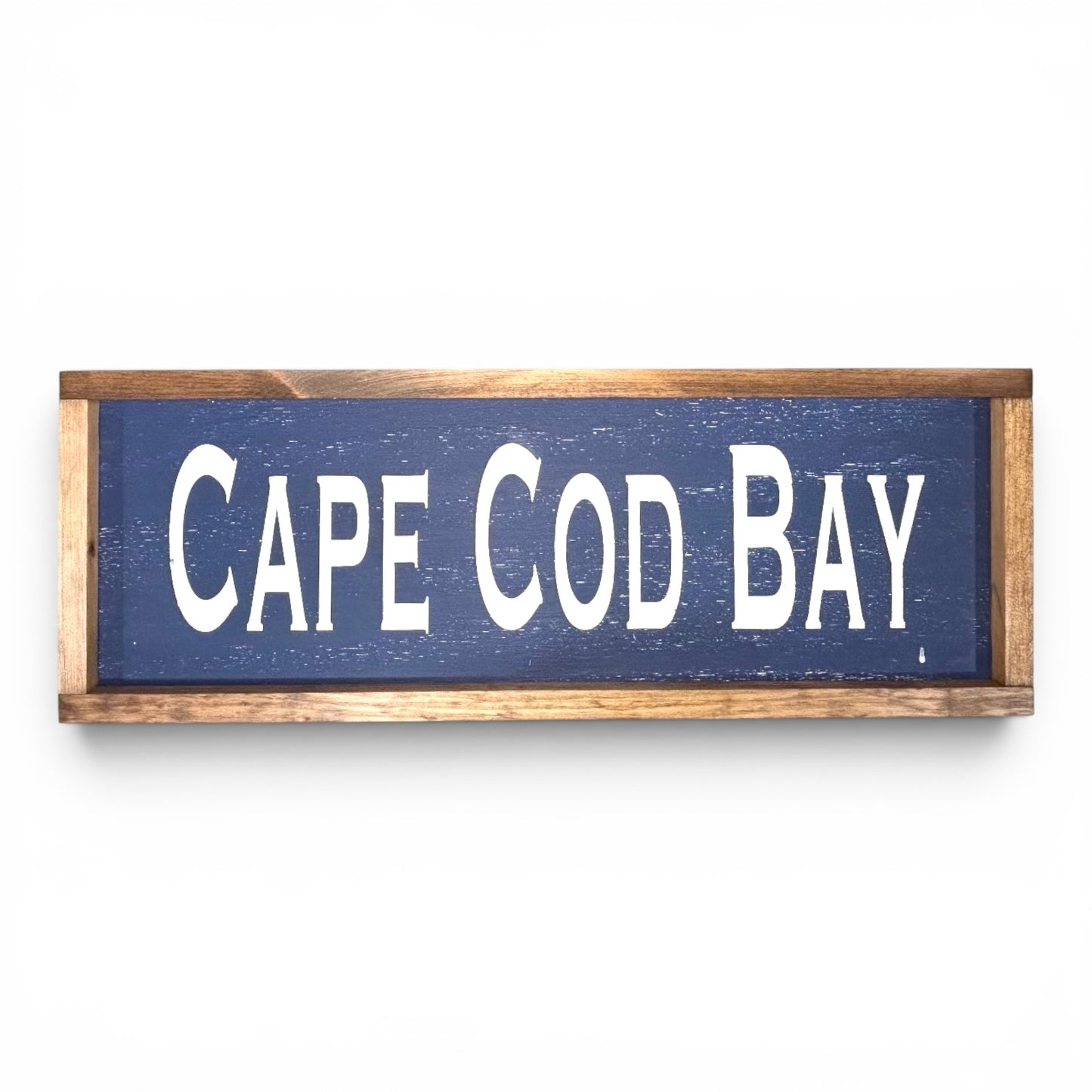 Cape Cod Bay Hand-Painted Wooden Sign | Coastal Artisan Decor
