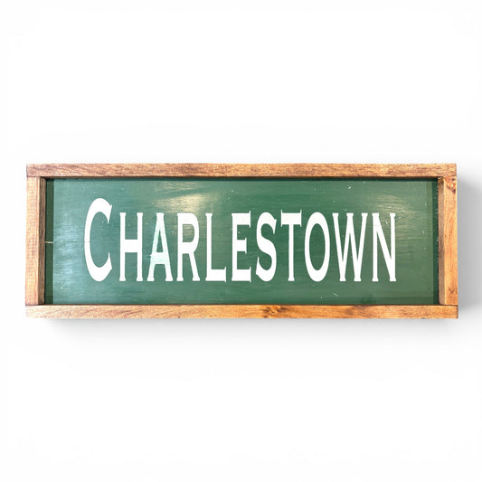 Charlestown Hand-Painted Wooden Sign | Coastal Artisan Decor