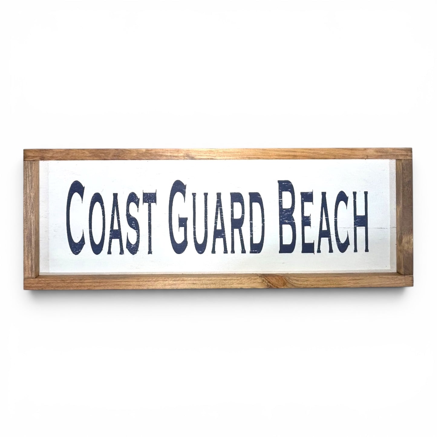 Coast Guard Beach Hand-Painted Wooden Sign | Coastal Artisan Decor