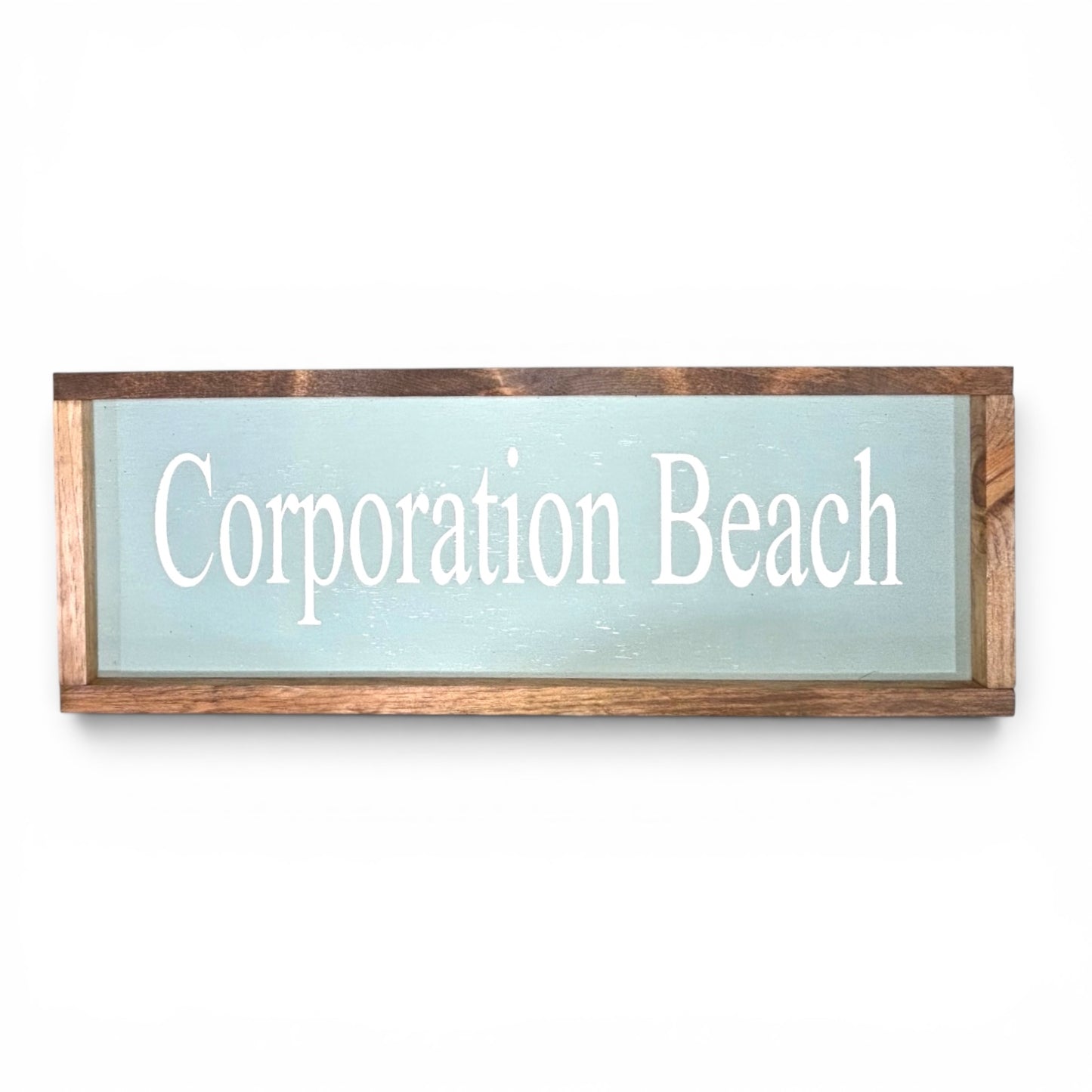 Corporation Beach Hand-Painted Wooden Sign | Coastal Artisan Decor