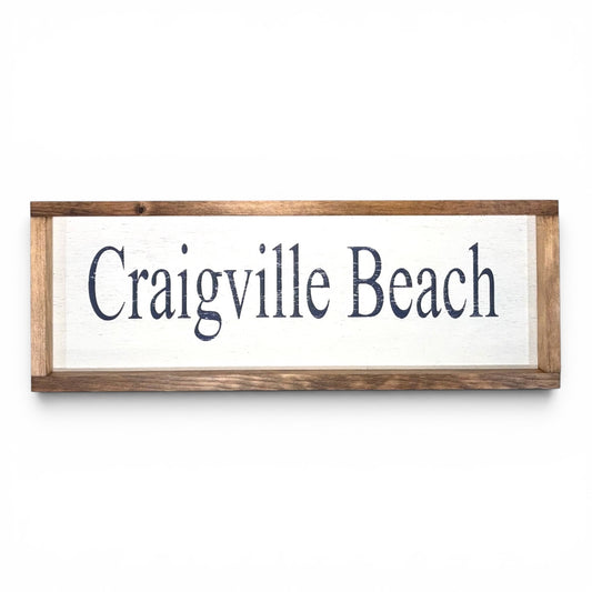 Craigville Beach Hand-Painted Wooden Sign | Coastal Artisan Decor