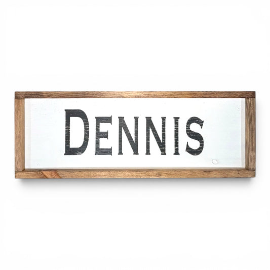 Dennis Hand-Painted Wooden Sign | Coastal Artisan Decor