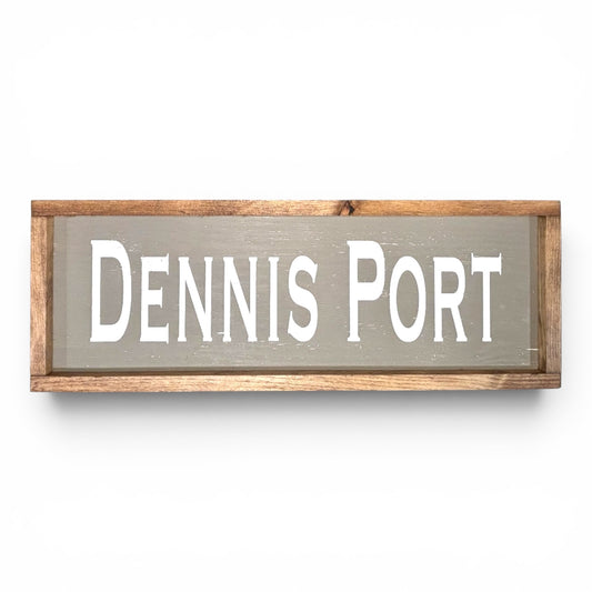 Dennis Port Hand-Painted Wooden Sign | Coastal Artisan Decor
