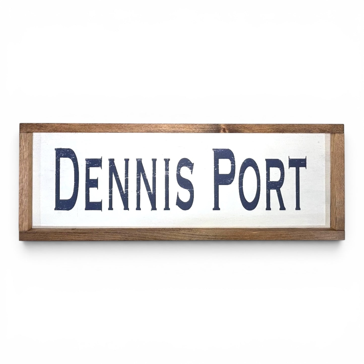 Dennis Port Hand-Painted Wooden Sign | Coastal Artisan Decor