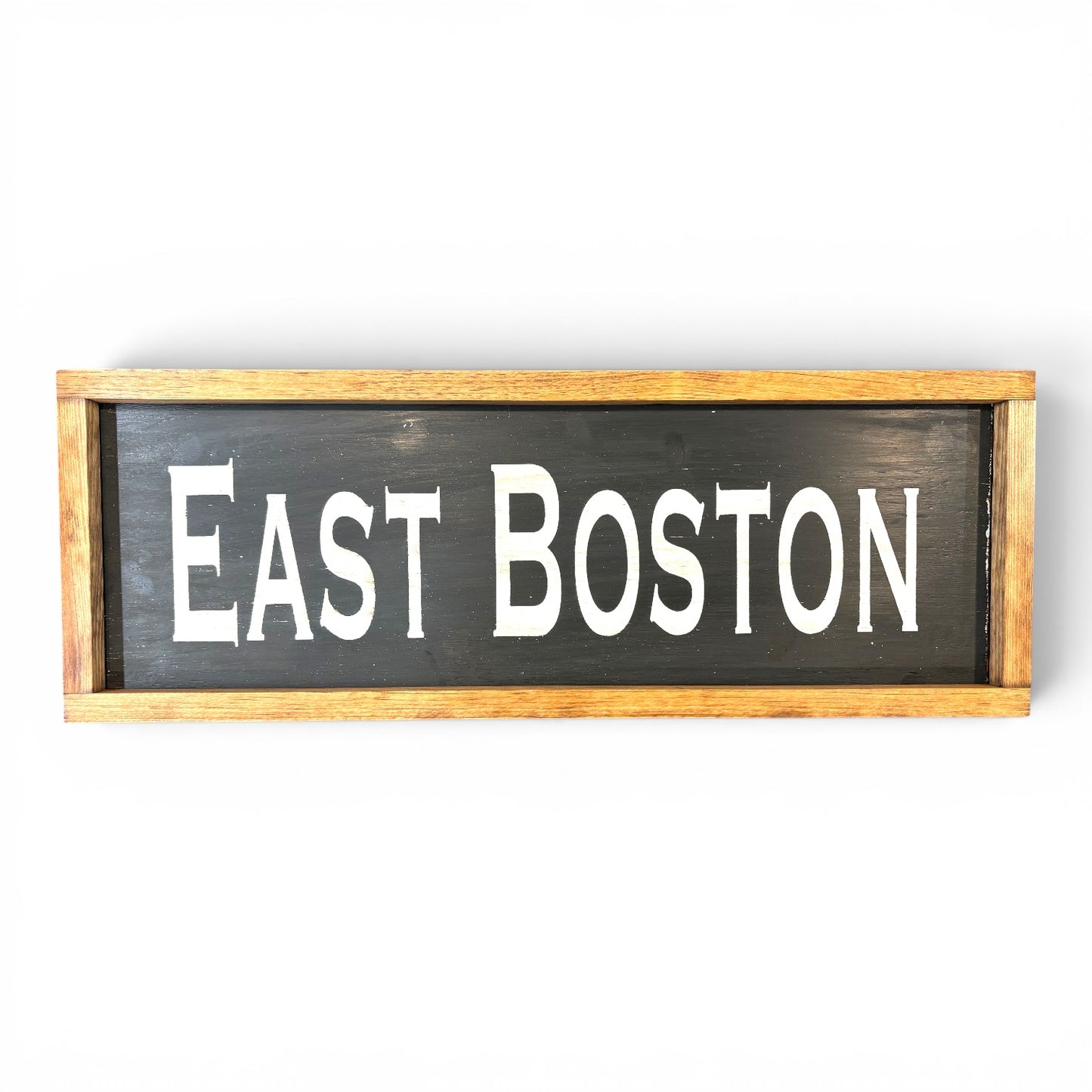 East Boston Hand-Painted Wooden Sign | Coastal Artisan Decor