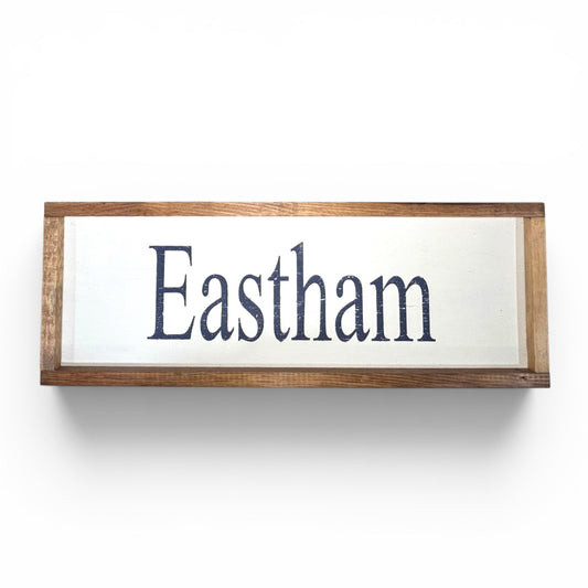 Eastham Hand-Painted Wooden Sign | Coastal Artisan Decor