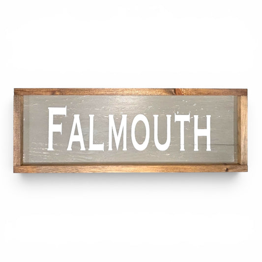 Falmouth Hand-Painted Wooden Sign | Coastal Artisan Decor