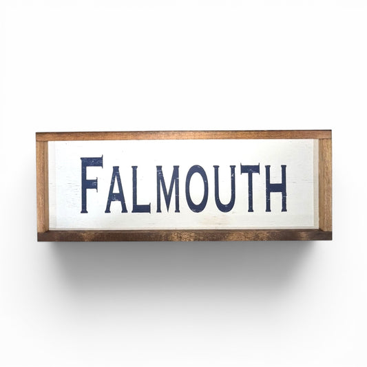 Falmouth Hand-Painted Wooden Sign | Coastal Artisan Decor