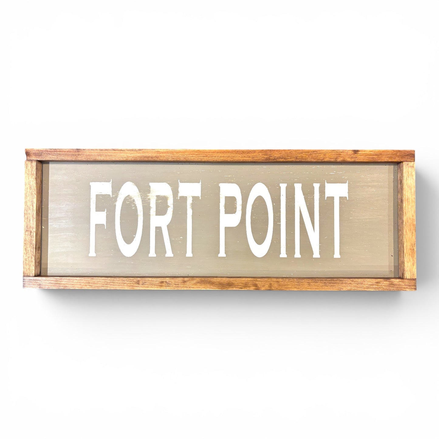 Fort Point Hand-Painted Wooden Sign | Coastal Artisan Decor
