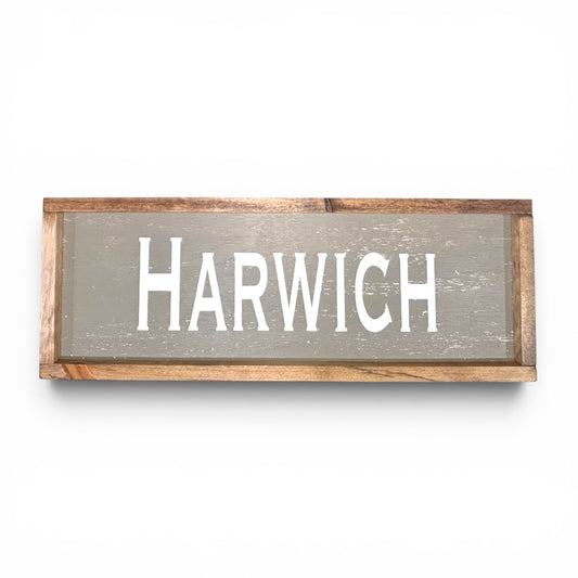 Harwich Hand-Painted Wooden Sign | Coastal Artisan Decor