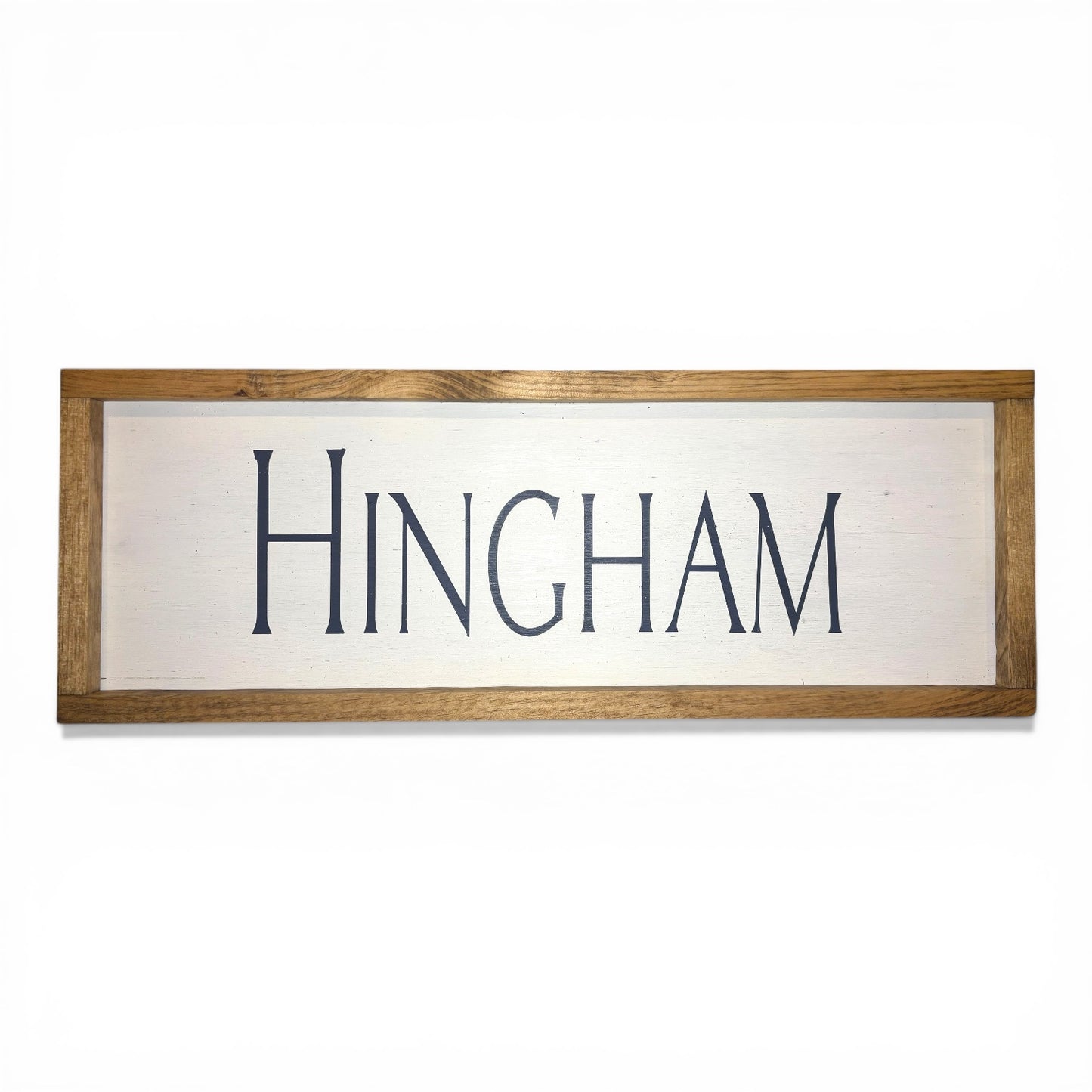 Hingham Hand-Painted Wooden Sign | Coastal Artisan Decor