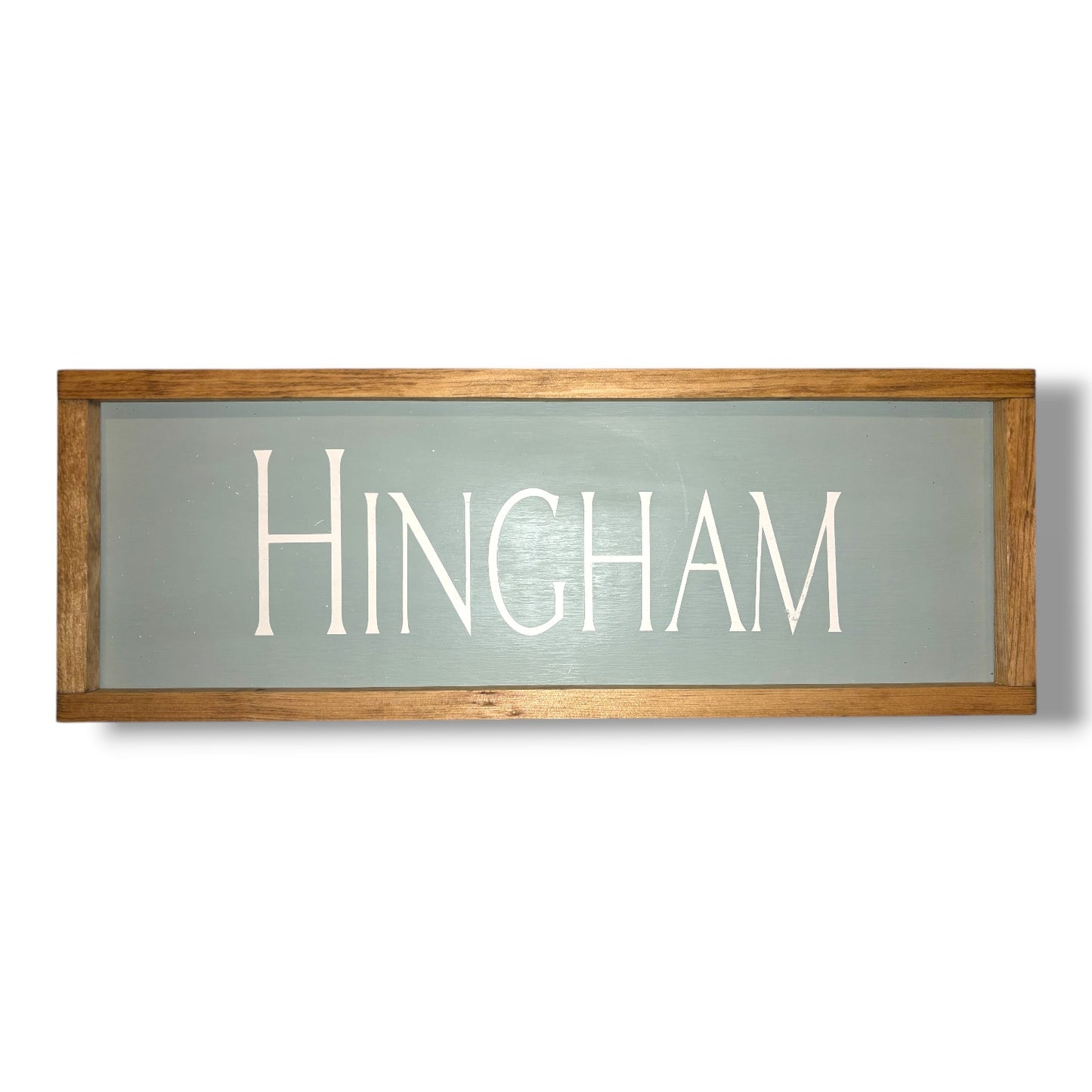 Hingham Hand-Painted Wooden Sign | Coastal Artisan Decor