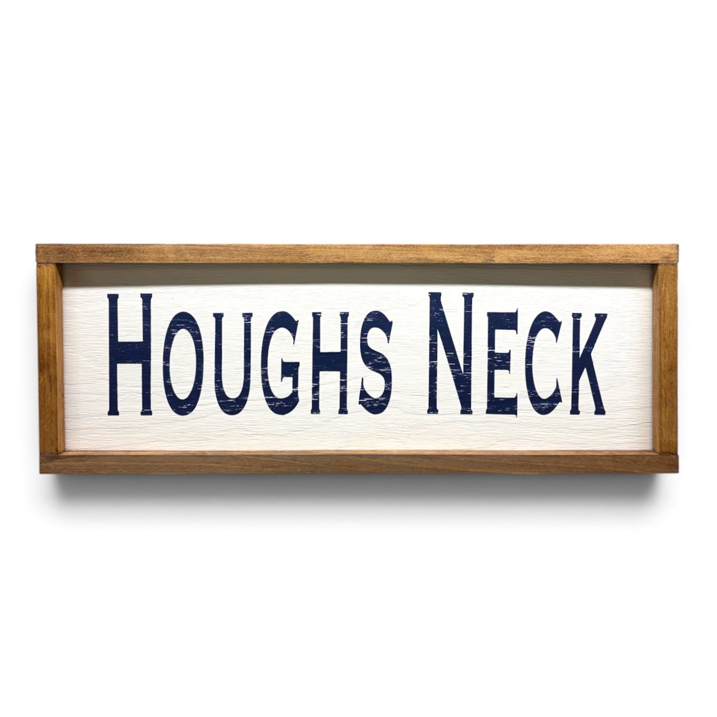 Houghs Neck Hand-Painted Wooden Sign | Coastal Artisan Decor