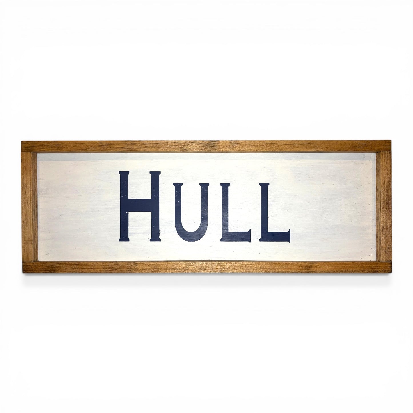 Hull Hand-Painted Wooden Sign | Coastal Artisan Decor
