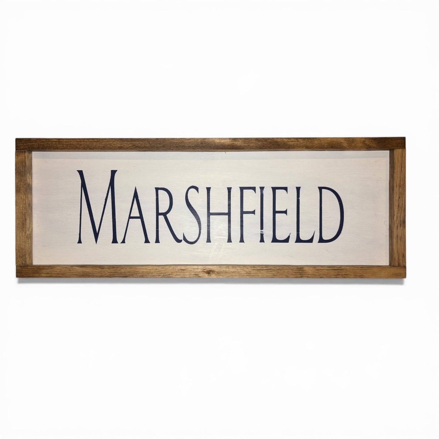 Marshfield Hand-Painted Wooden Sign | Coastal Artisan Decor