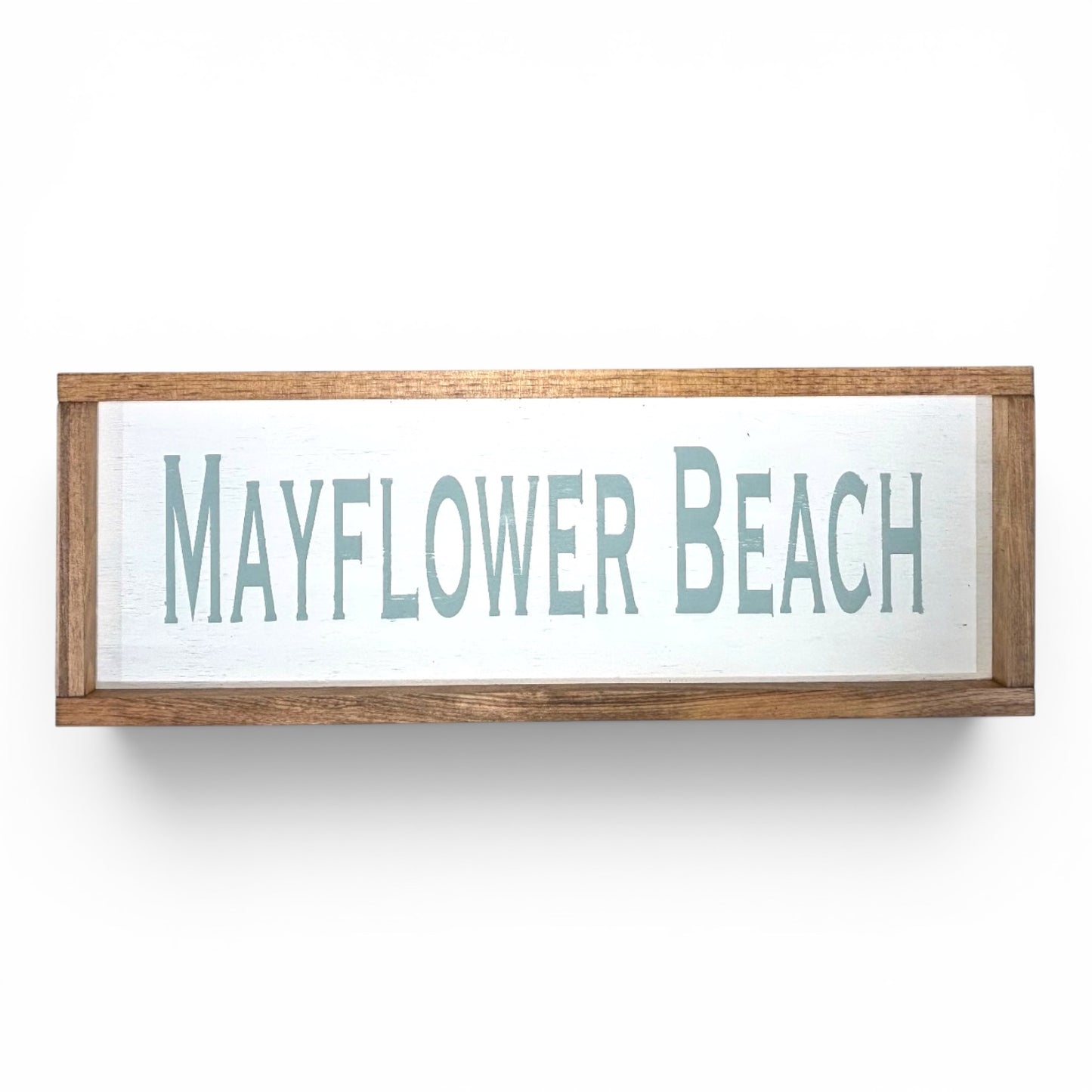 Mayflower Beach Hand-Painted Wooden Sign | Coastal Artisan Decor