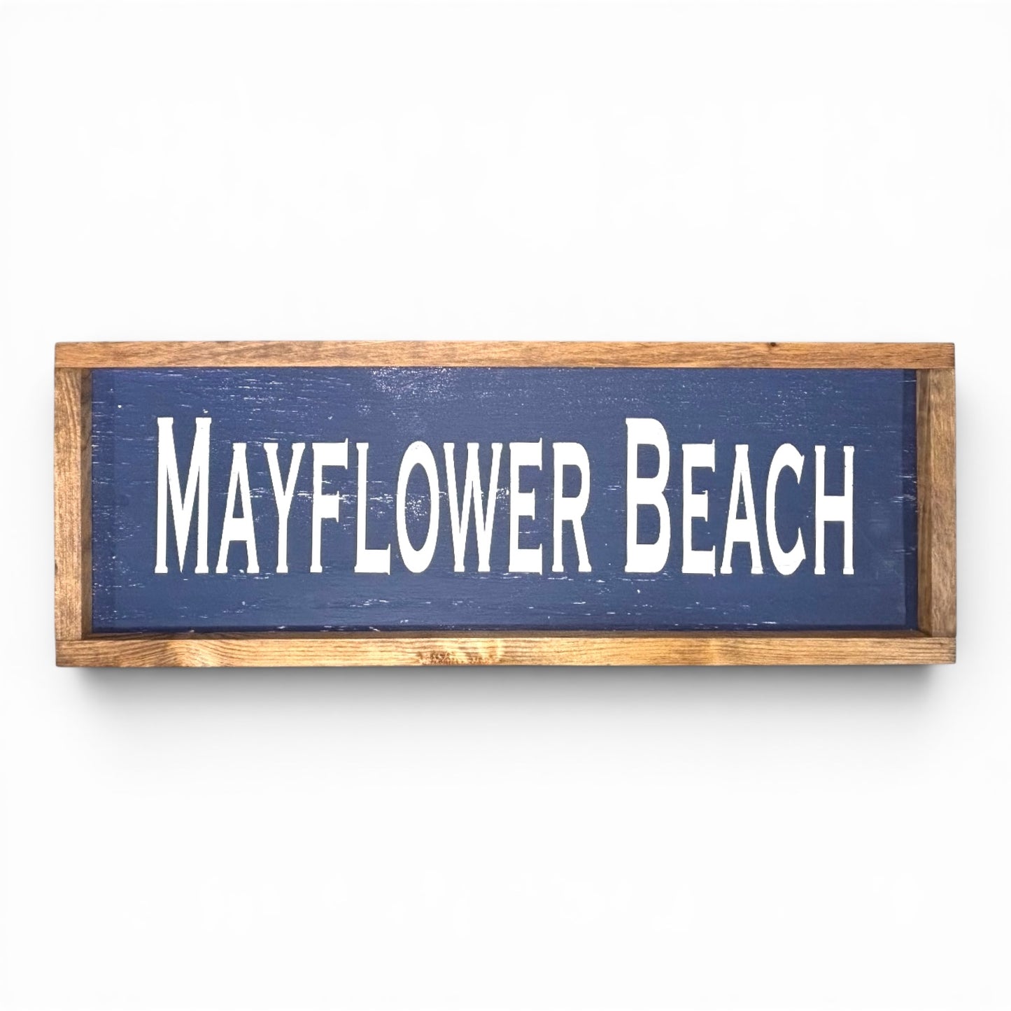 Mayflower Beach Hand-Painted Wooden Sign | Coastal Artisan Decor