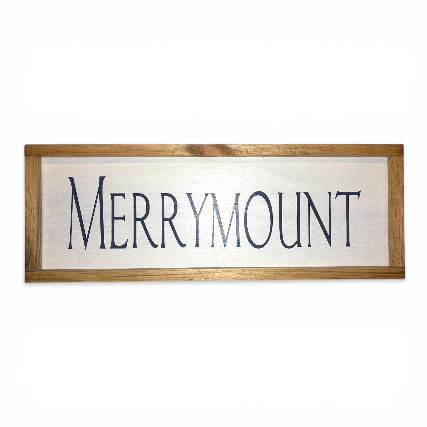 Merrymount Hand-Painted Wooden Sign | Coastal Artisan Decor