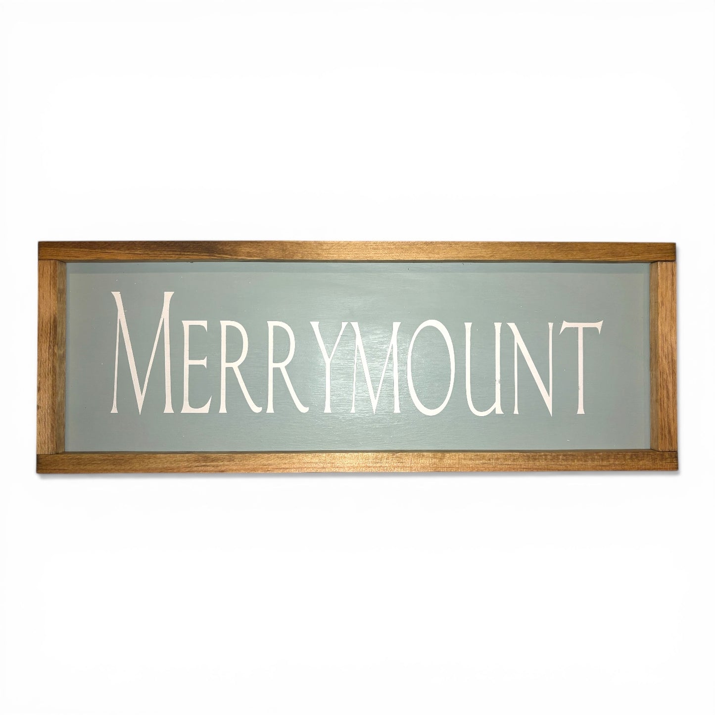 Merrymount Hand-Painted Wooden Sign | Coastal Artisan Decor