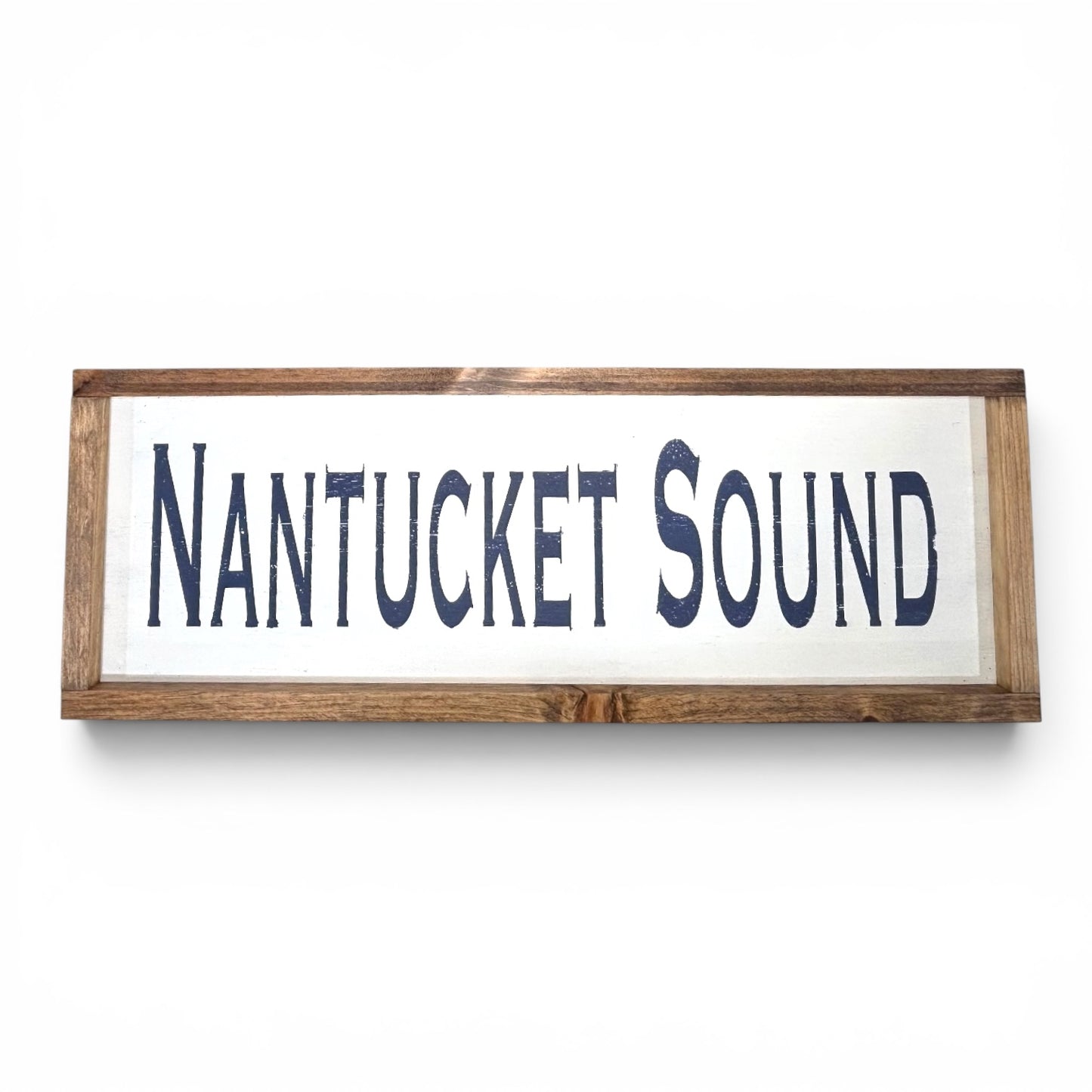Nantucket Sound Hand-Painted Wooden Sign | Coastal Artisan Decor