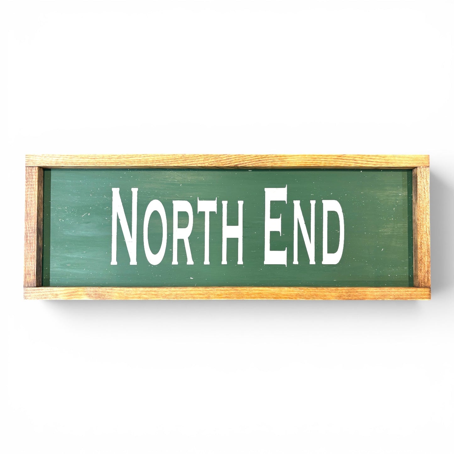 North End Hand-Painted Wooden Sign | Coastal Artisan Decor