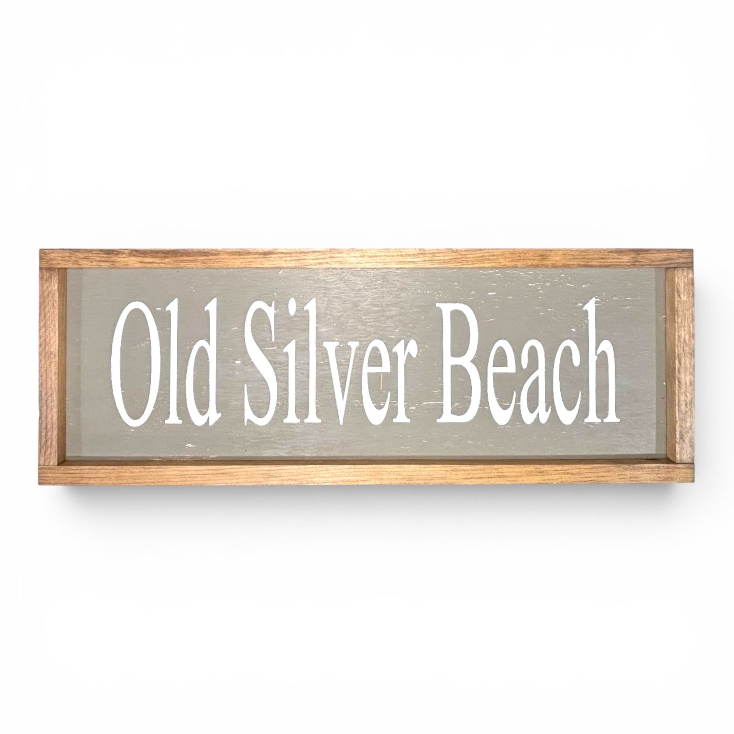 Old Silver Beach Hand-Painted Wooden Sign | Coastal Artisan Decor