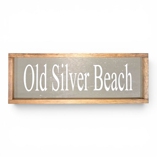 Old Silver Beach Hand-Painted Wooden Sign | Coastal Artisan Decor