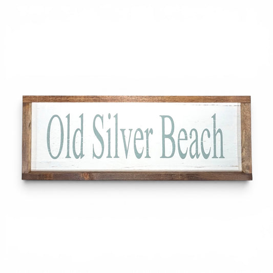 Old Silver Beach Hand-Painted Wooden Sign | Coastal Artisan Decor