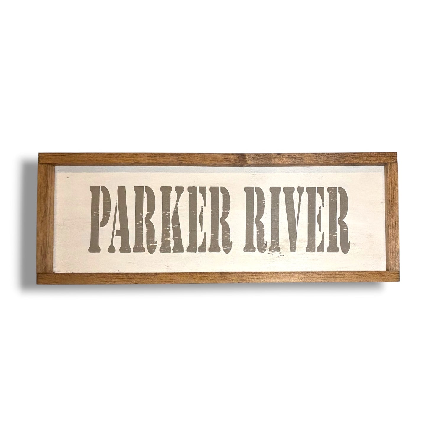 Parker River Hand-Painted Wooden Sign | Coastal Artisan Decor