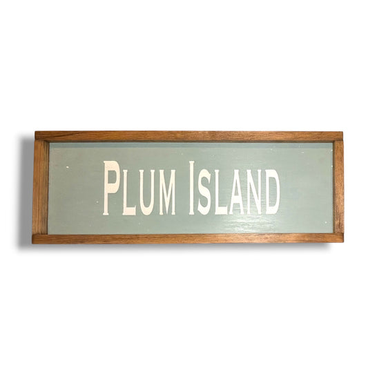 Plum Island Hand-Painted Wooden Sign | Coastal Artisan Decor