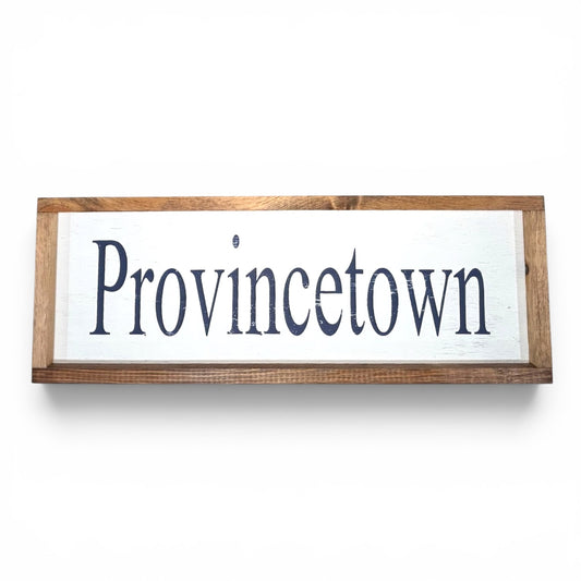 Provincetown Hand-Painted Wooden Sign | Coastal Artisan Decor