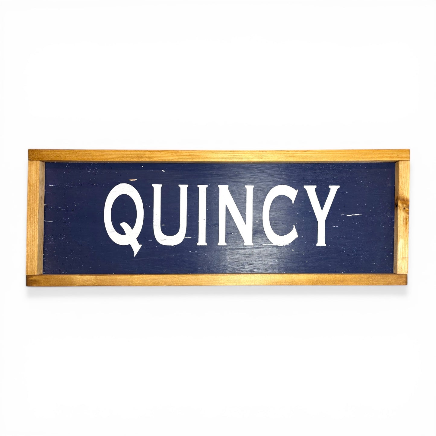 Quincy Hand-Painted Wooden Sign | Coastal Artisan Decor