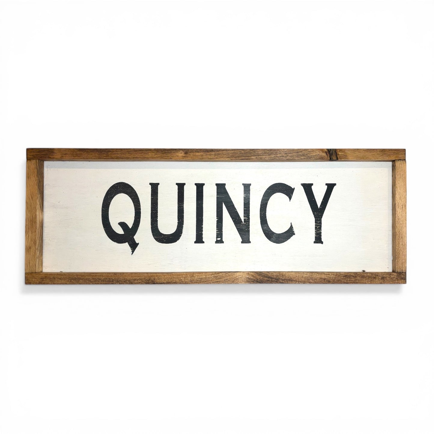 Quincy Hand-Painted Wooden Sign | Coastal Artisan Decor