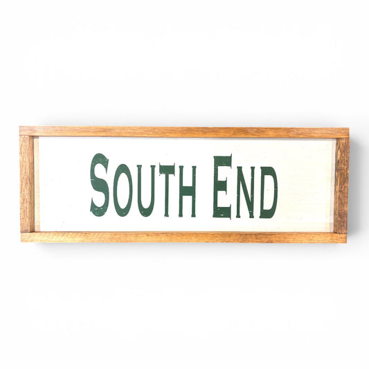 South End Hand-Painted Wooden Sign | Coastal Artisan Decor