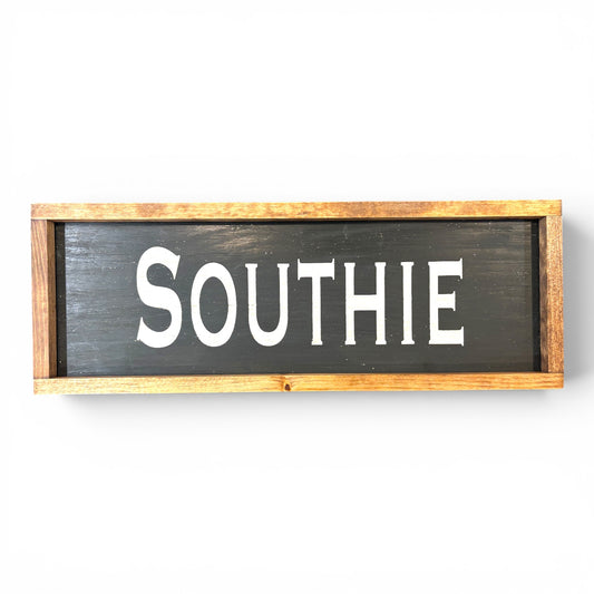 Southie Hand-Painted Wooden Sign | Coastal Artisan Decor