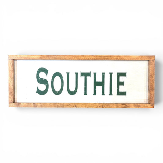 Southie Hand-Painted Wooden Sign | Coastal Artisan Decor