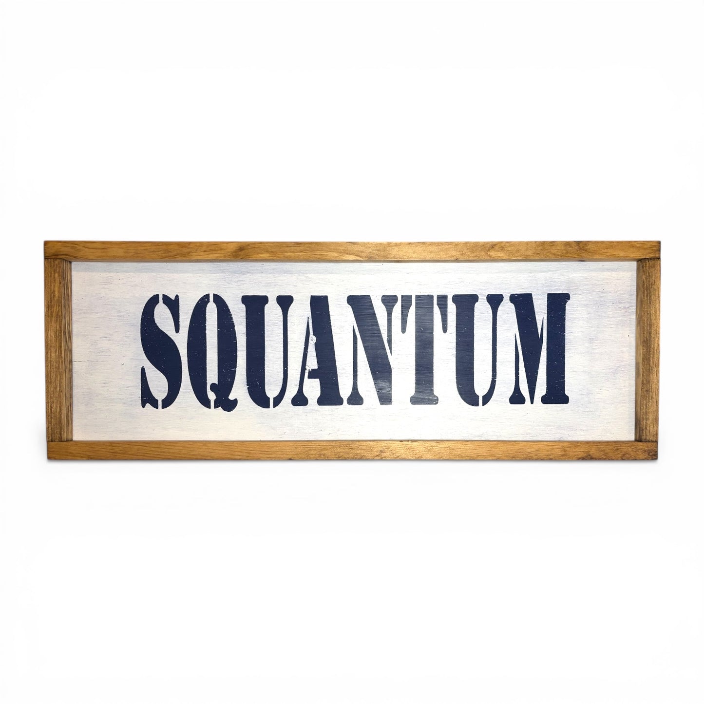 Squantum Hand-Painted Wooden Sign | Coastal Artisan Decor