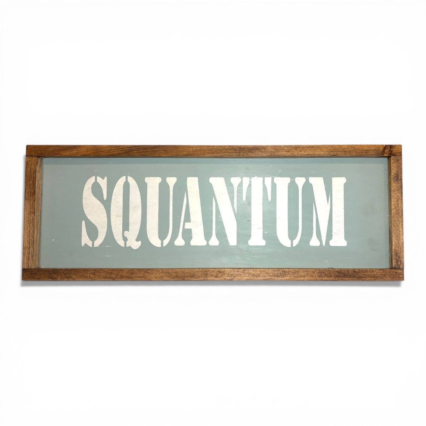 Squantum Hand-Painted Wooden Sign | Coastal Artisan Decor